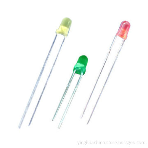 LED Diode, 3mm, Diffused, Various Colors are Available, Ideal for General PurposeNew